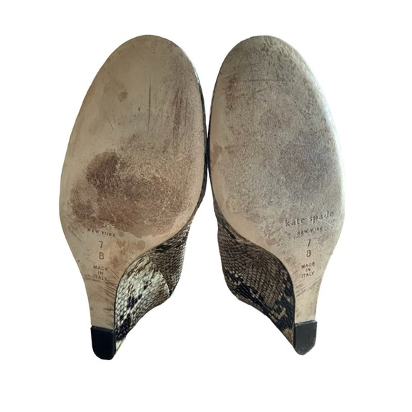 Kate Spade Metallic Snakeskin Print Round Toe Wedge Office Careerwear Size 7 - Picture 10 of 10